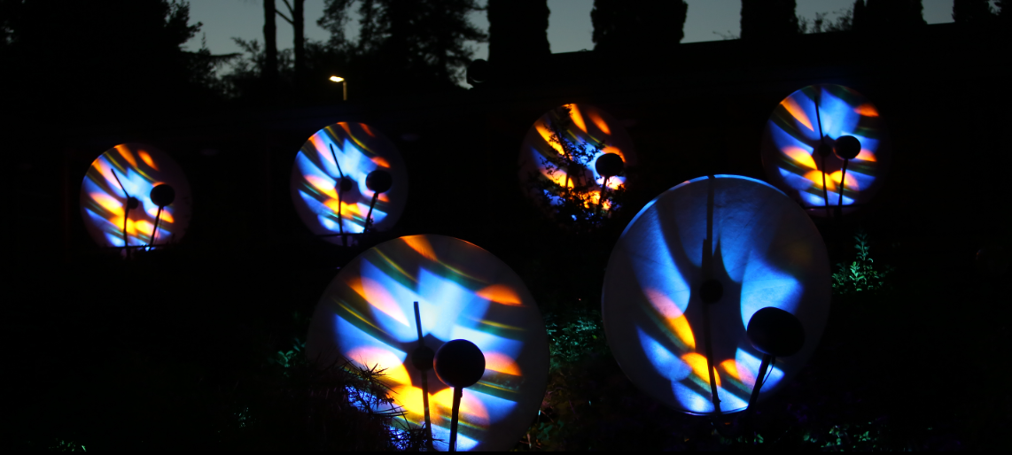 Holophones setup at Parco degli Acquedotti for Aesthetica, showing spatialized loudspeakers in an open historical environment designed for interactive sound diffusion.