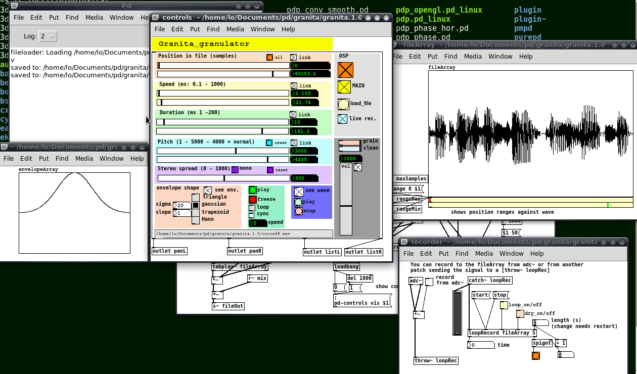 Interactive music kiosk at Accademia Nazionale di Santa Cecilia, showing the setup with sliders, potentiometers, and spatialized sound system for user-driven classical music granulation.